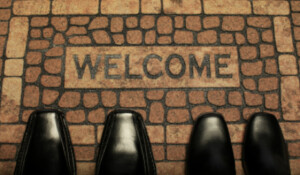 Loafers on Welcome Mat