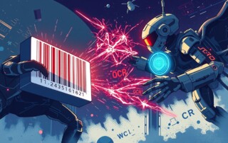 Image depicting a fight between OCR and barcodes